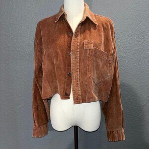 Women's Vintage Corduroy Cropped Trucker Jacket by Trail's End - 100% Cotton - M